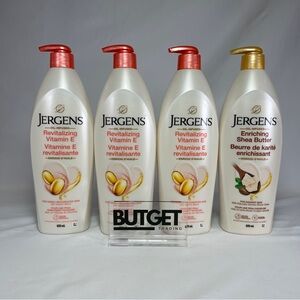 4 Pk X Jergens Oil Infused Enriching Shea Butter & Revitalizing Vitamin E Lotion